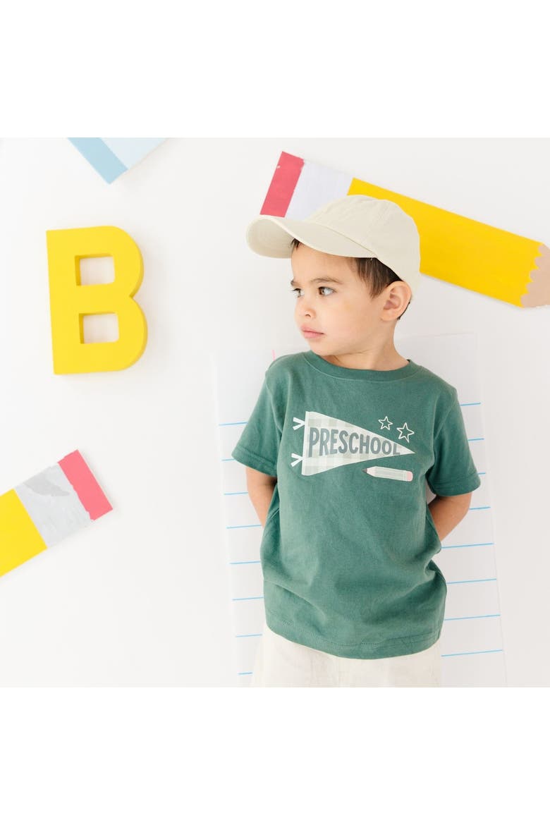 Preschool Pennant Short Sleeve T-Shirt, Alternate, color, Hunter Green
