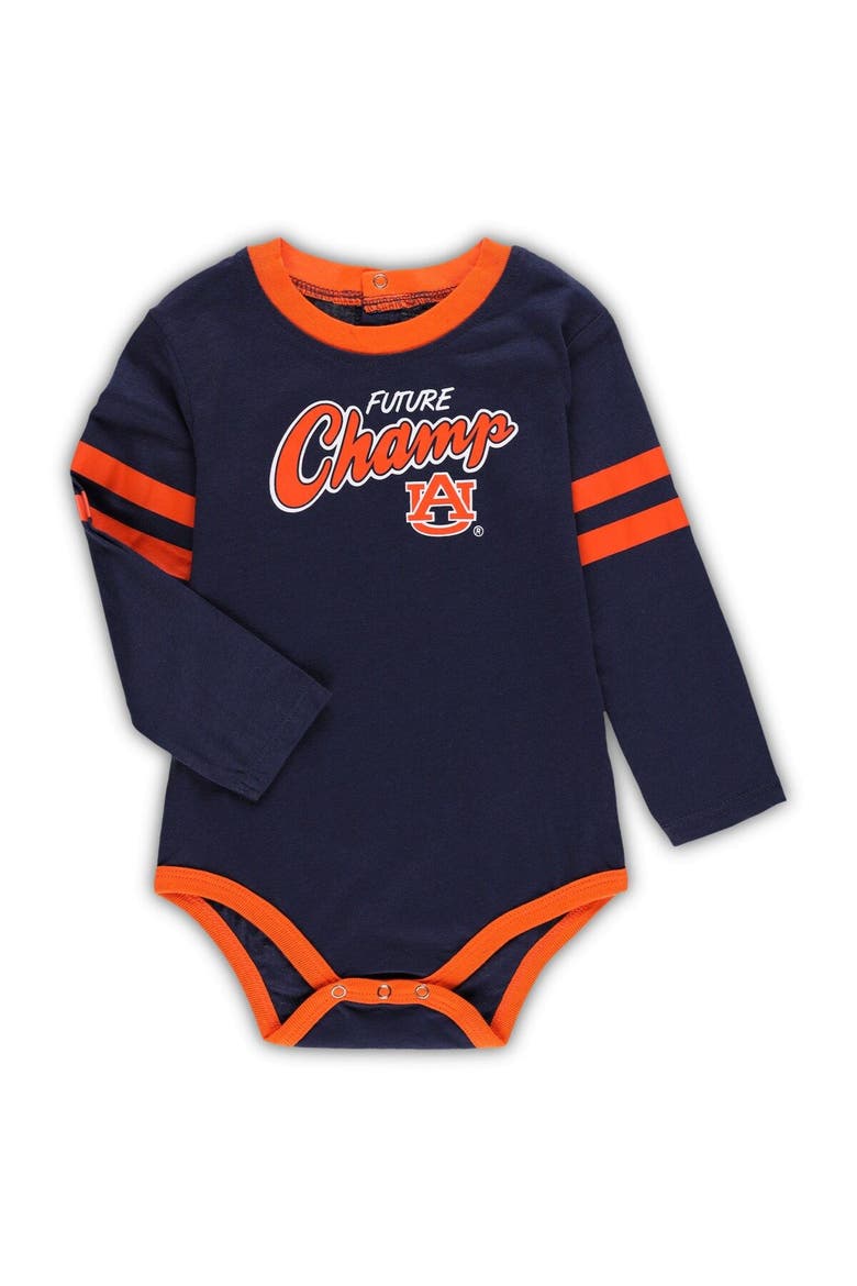 Infant Navy/Orange Auburn Tigers Little Kicker Long Sleeve Bodysuit and Sweatpants Set, Alternate, color, Navy
