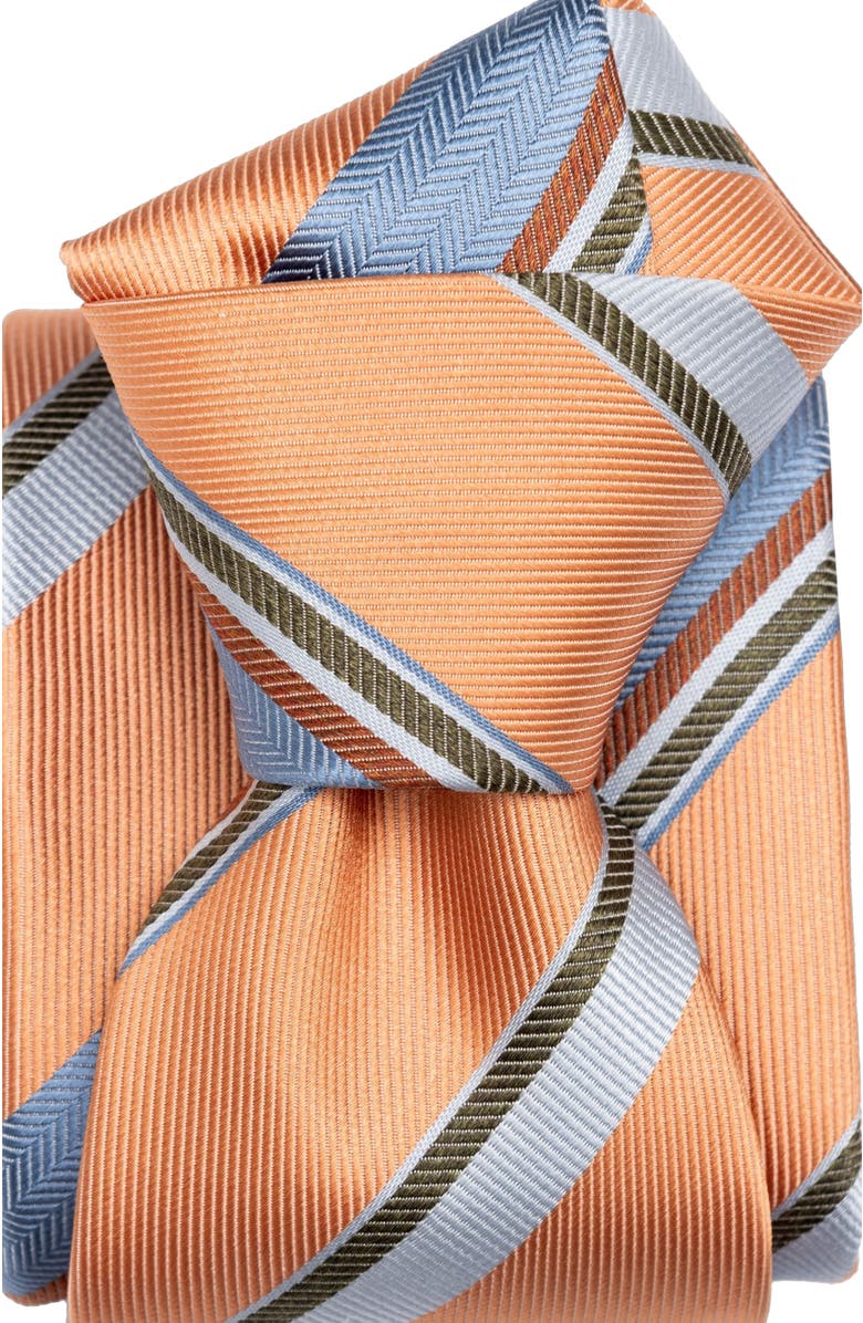 Elizabetta Taormina - Extra Long Silk Jacquard Tie for Men, Alternate, color, Salmon
