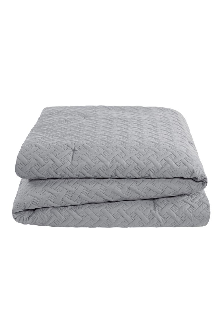 Nina Embossed Comforter Set - Full/Queen, Alternate, color, GREY
