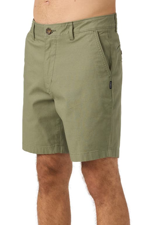 O'neill Jay Flat Front Stretch Cotton Chino Shorts In Green