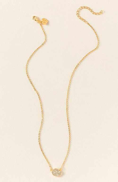 Uncommon Goods Sliced Raw Diamond Pebble Necklace In Raw Diamond Pebble