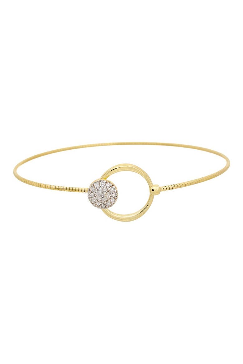Sterling Silver Diamond Bangle Bracelet, Main, color, YELLOW