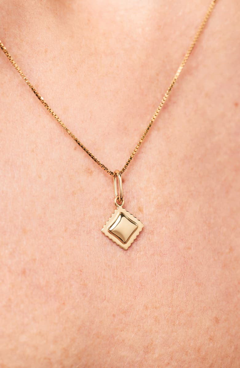 Ana Luisa Solid Yellow Gold - Ravioli Charm Necklace, Alternate, color, 