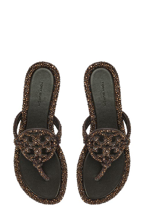 Tory Burch Miller Knotted Crystal Sandals Cocoa In Brown