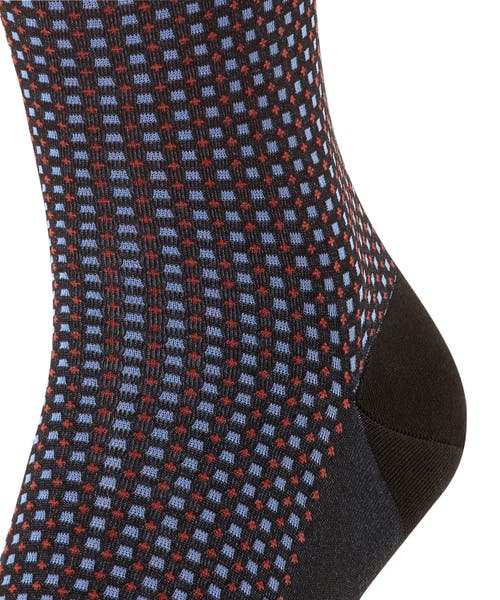 Falke Uptown Tie Patterned Dress Socks In Black