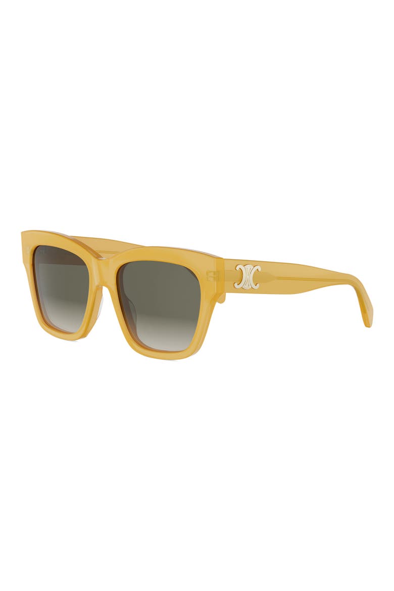 Triomphe 55mm Square Sunglasses, Alternate, color, SHINY LIGHT BROWN / SMOKE