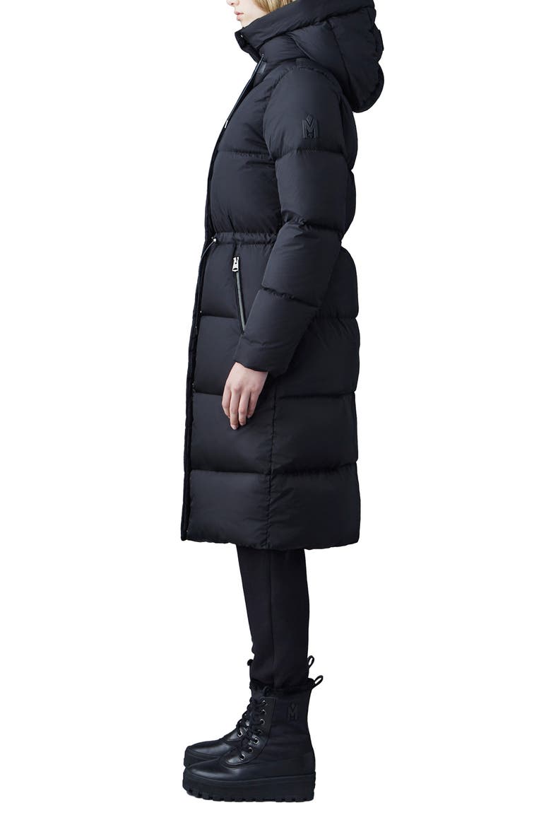 Ishani Down Quilted Puffer Coat, Alternate, color, BLACK