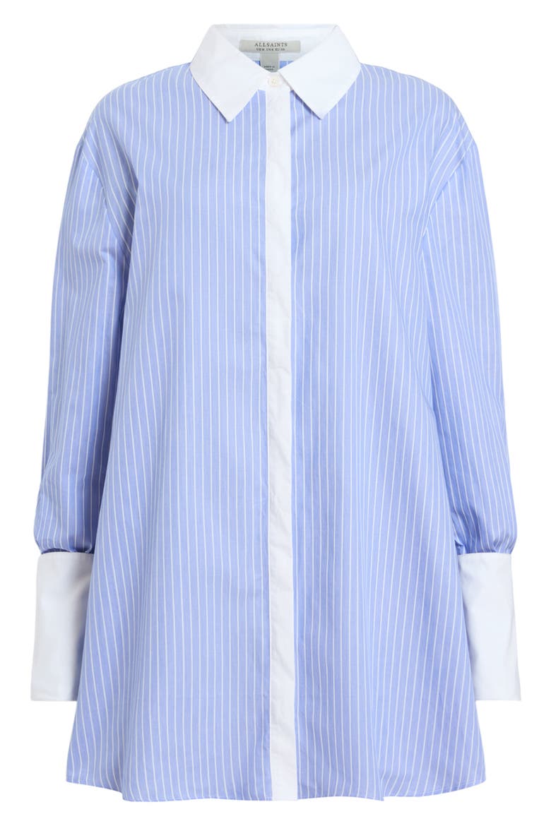 Alber Stripe Long Sleeve Shirtdress, Alternate, color, BLUE/ WHITE