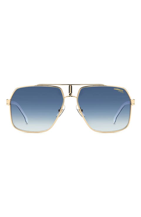 62mm Oversize Gradient Aviator Sunglasses