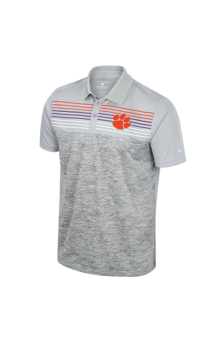 COLOSSEUM Men's Colosseum Gray Clemson Tigers Cybernetic Polo, Alternate, color, 