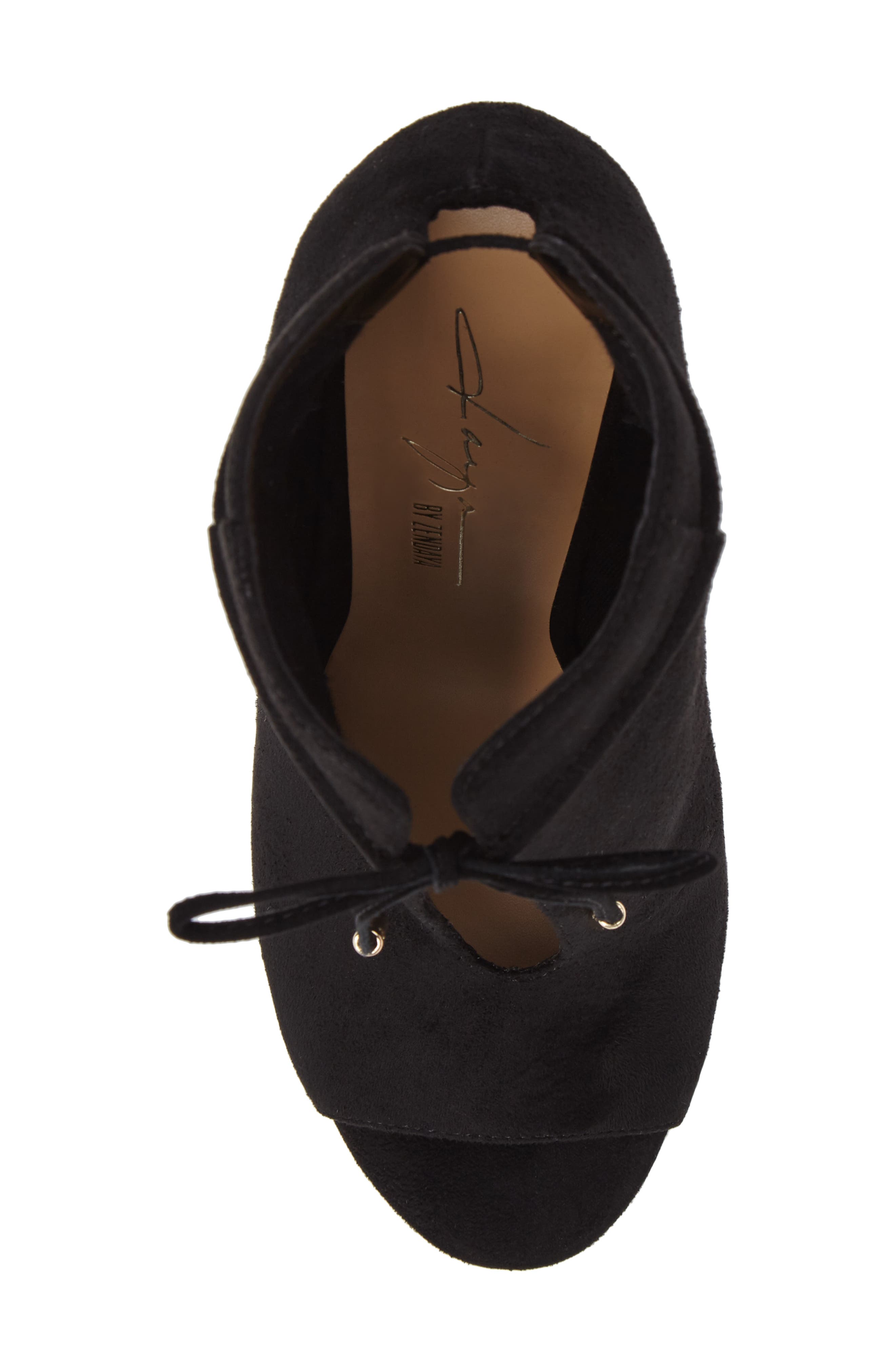 by Zendaya Netty Open Toe Bootie, Alternate, color, BLACK