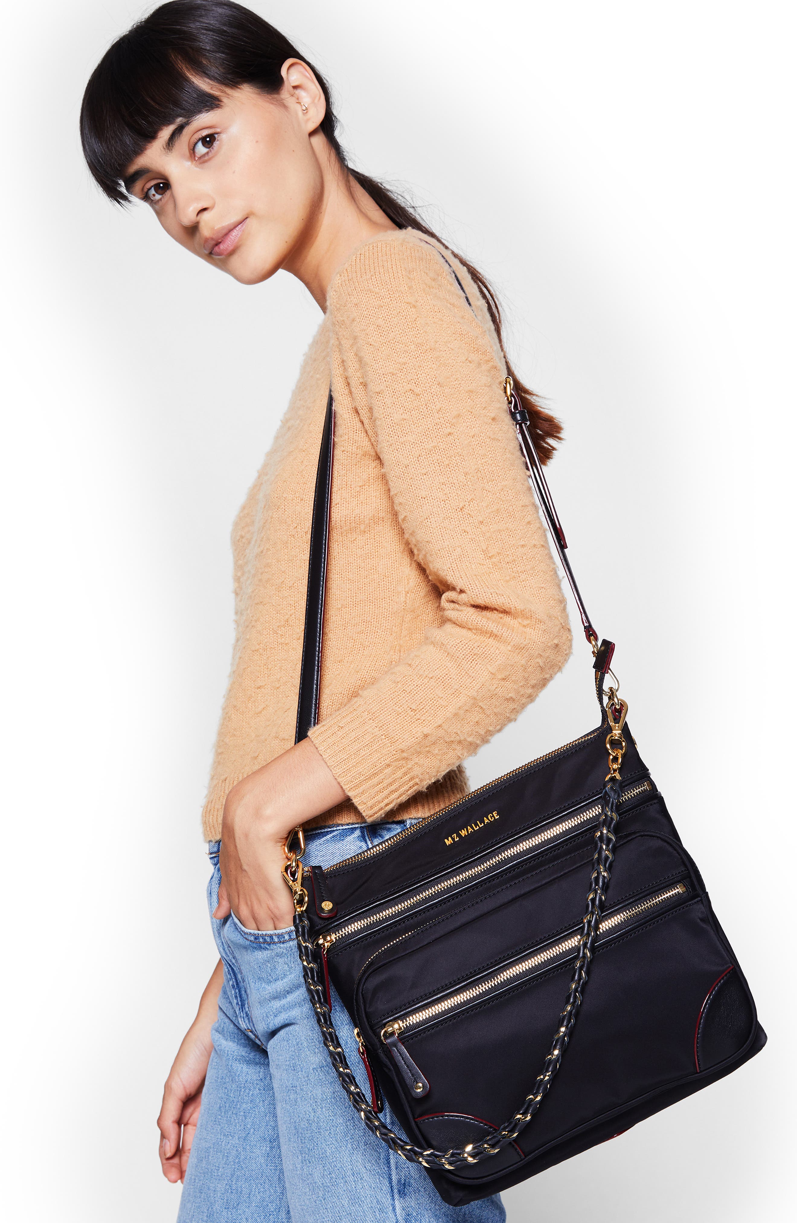 Large Tribeca Downtown Crossbody Bag, Alternate, color, BLACK