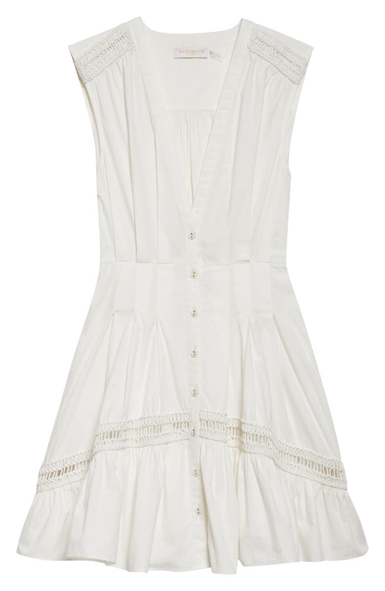 Ramy Brook Eloisa Crochet Detail Sleeveless Cotton Minidress, Alternate, color, White