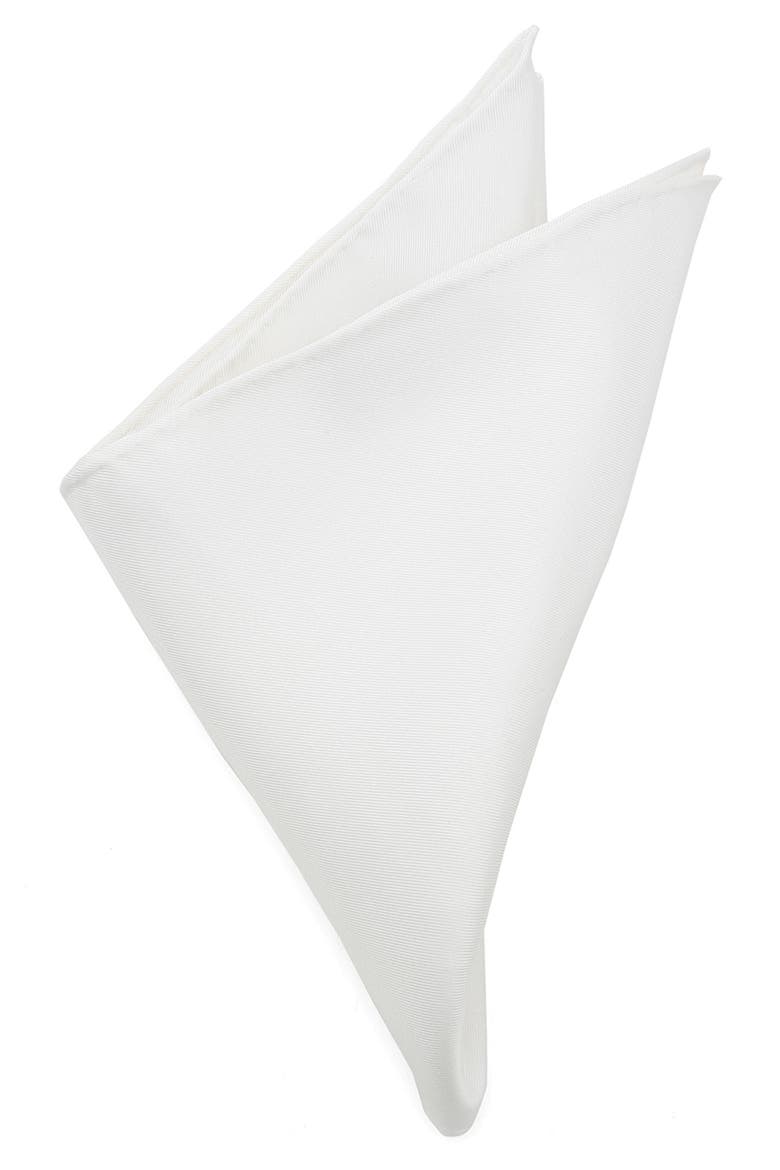 Silk Pocket Square, Main, color, WHITE