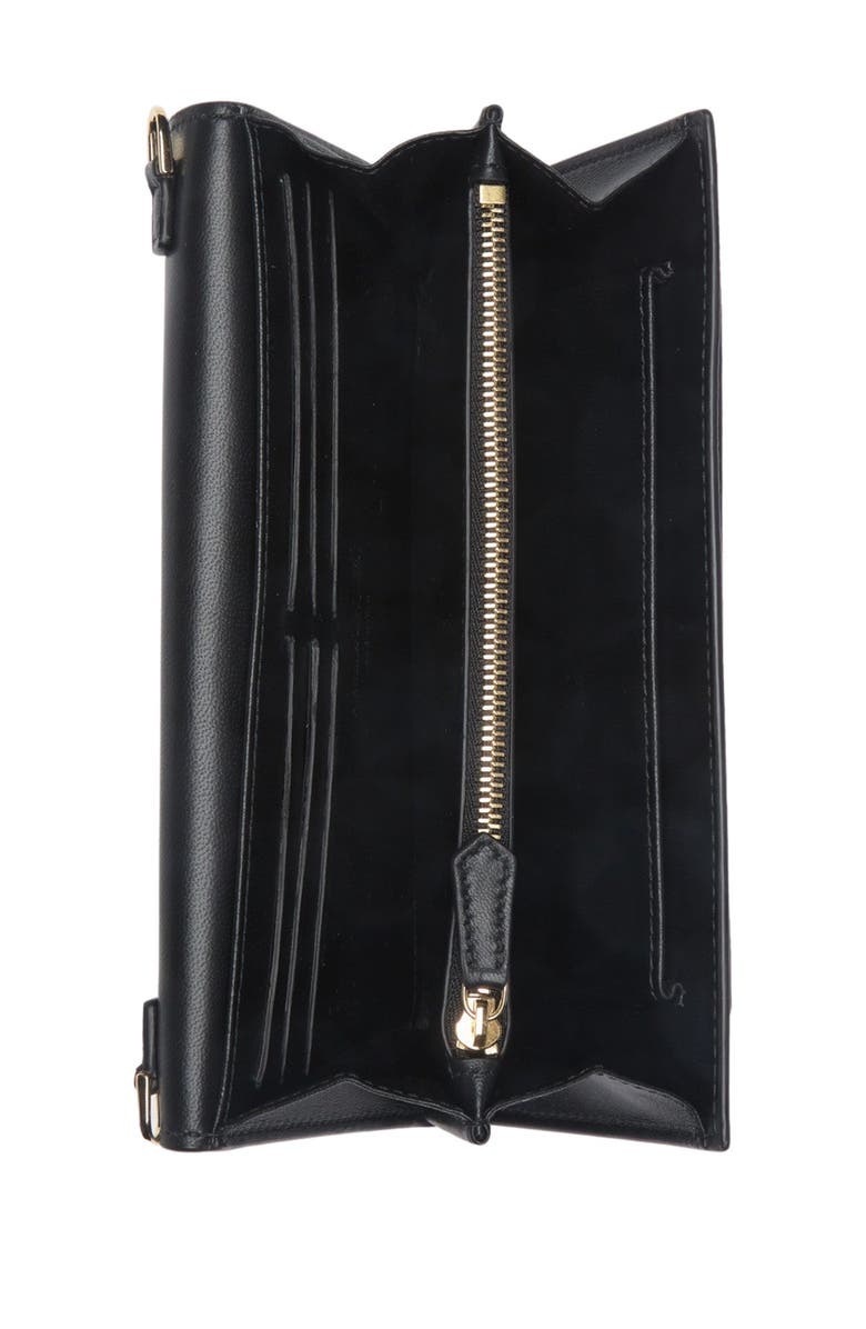 McQueen Skull Pebbled Wallet with Chain Strap, Alternate, color, 