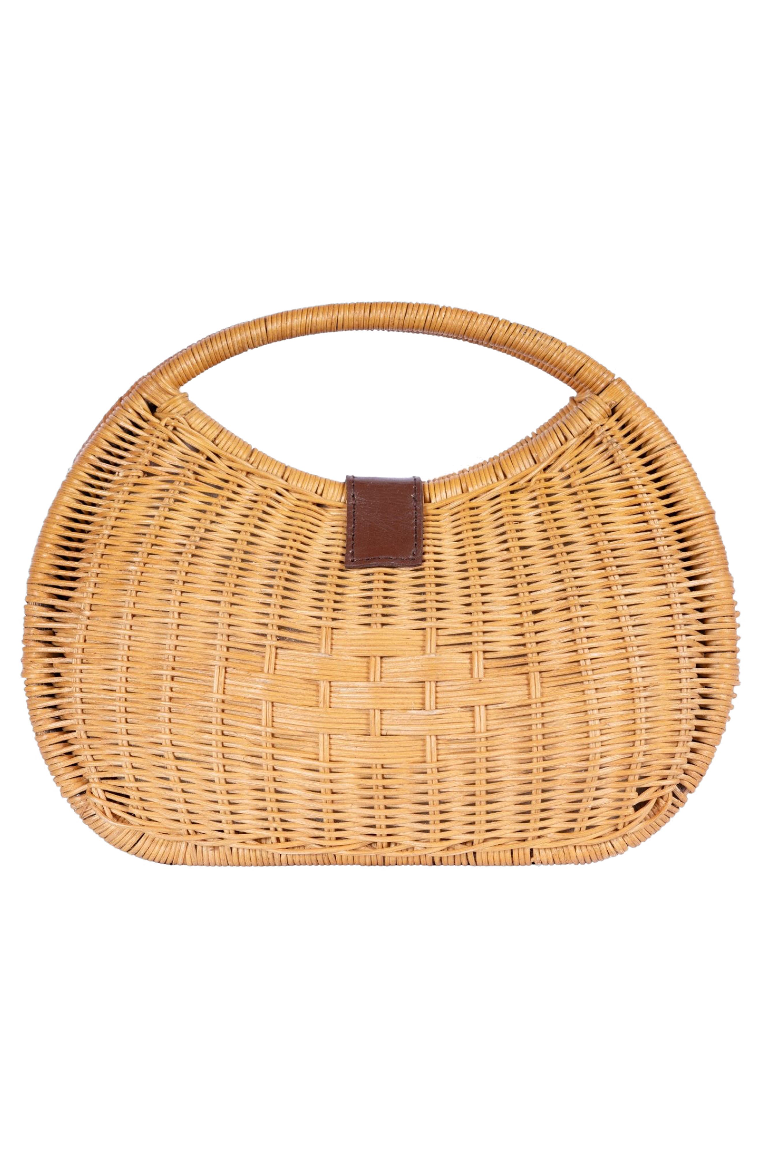 Jelavu Artemis Half Moon Rattan Hand Bag, Alternate, color, Natural