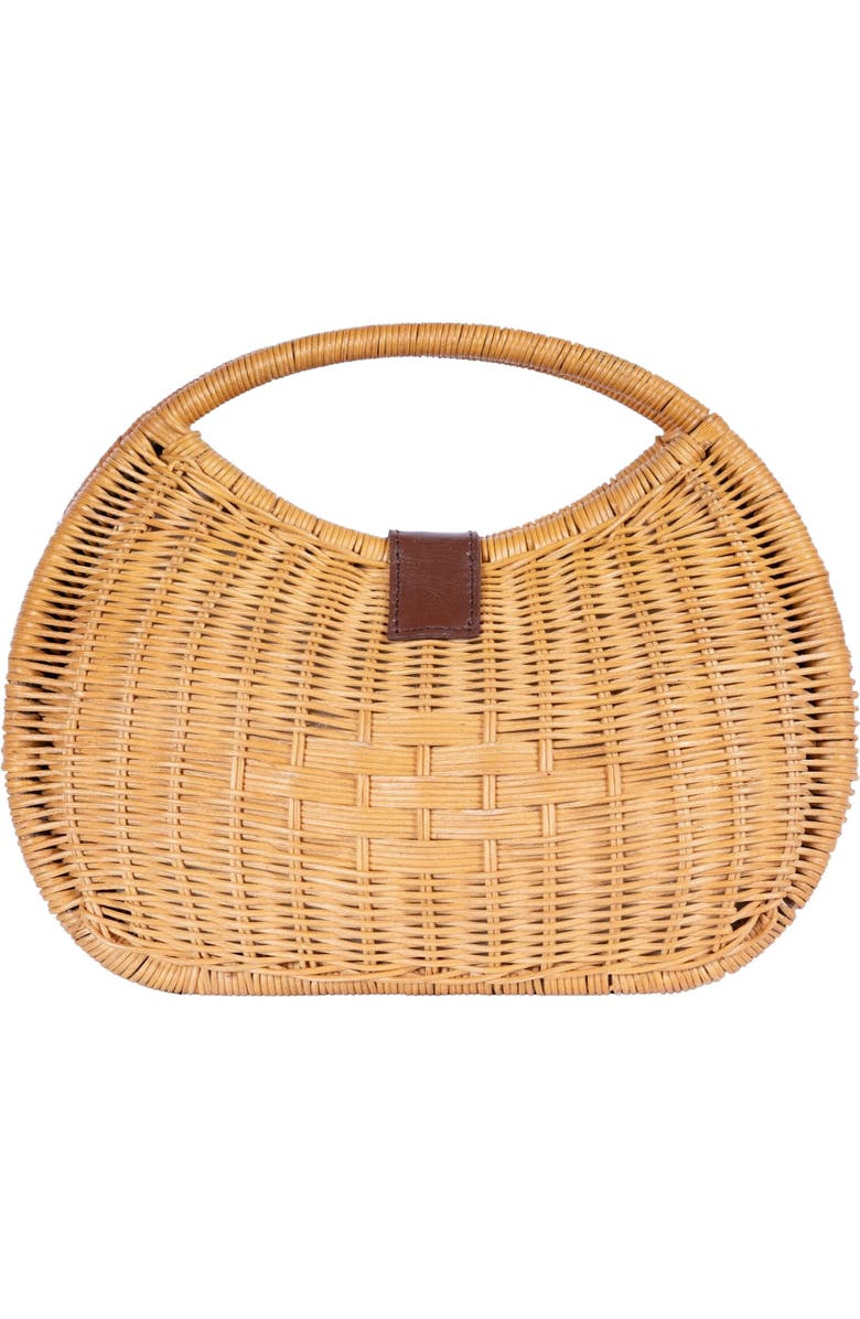 Jelavu Artemis Half Moon Rattan Hand Bag, Alternate, color, Natural