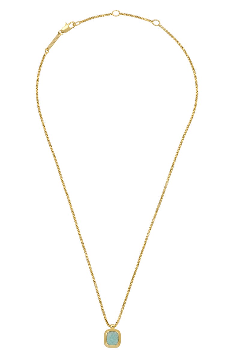 Estella Bartlett Malachite Tablet Pendant Necklace, Main, color, Green And Gold