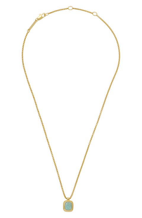 Malachite Tablet Pendant Necklace