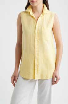 Finley Sleeveless Linen Button-Up Shirt