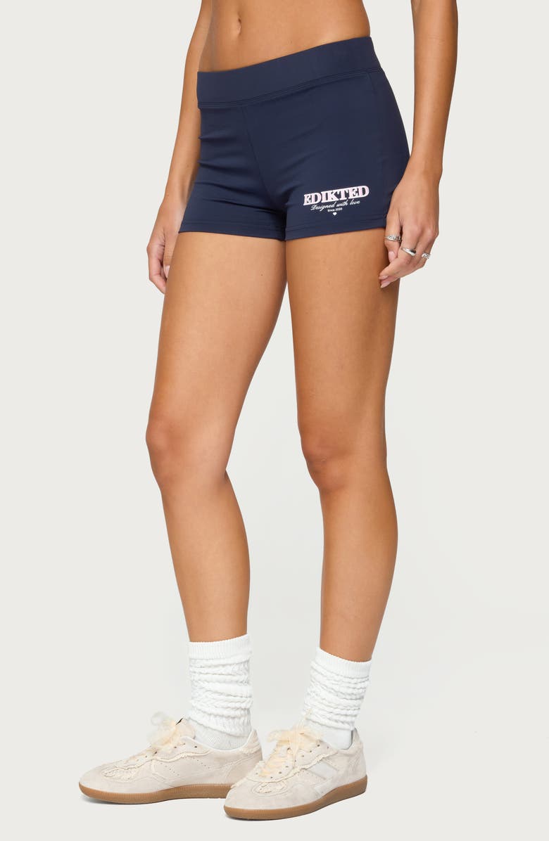 EDIKTED With Love Biker Shorts, Alternate, color, Navy