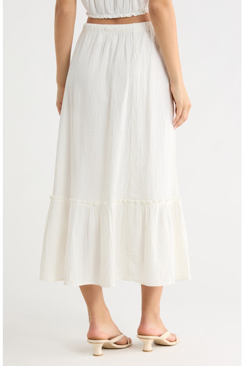 Tiered Cotton Gauze Maxi Skirt, Alternate, color, IVORY