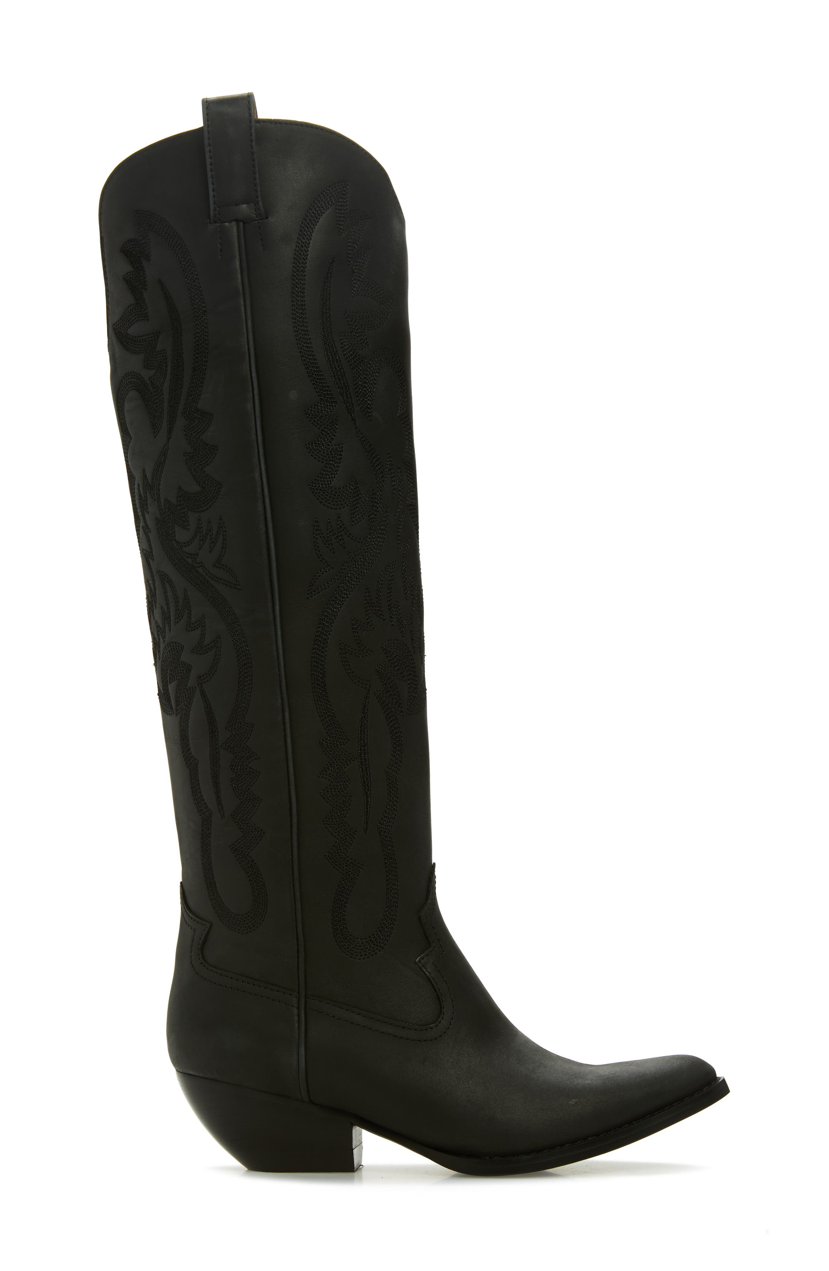 Calvera 2K Western Knee High Boot, Alternate, color, BLACK WASHED