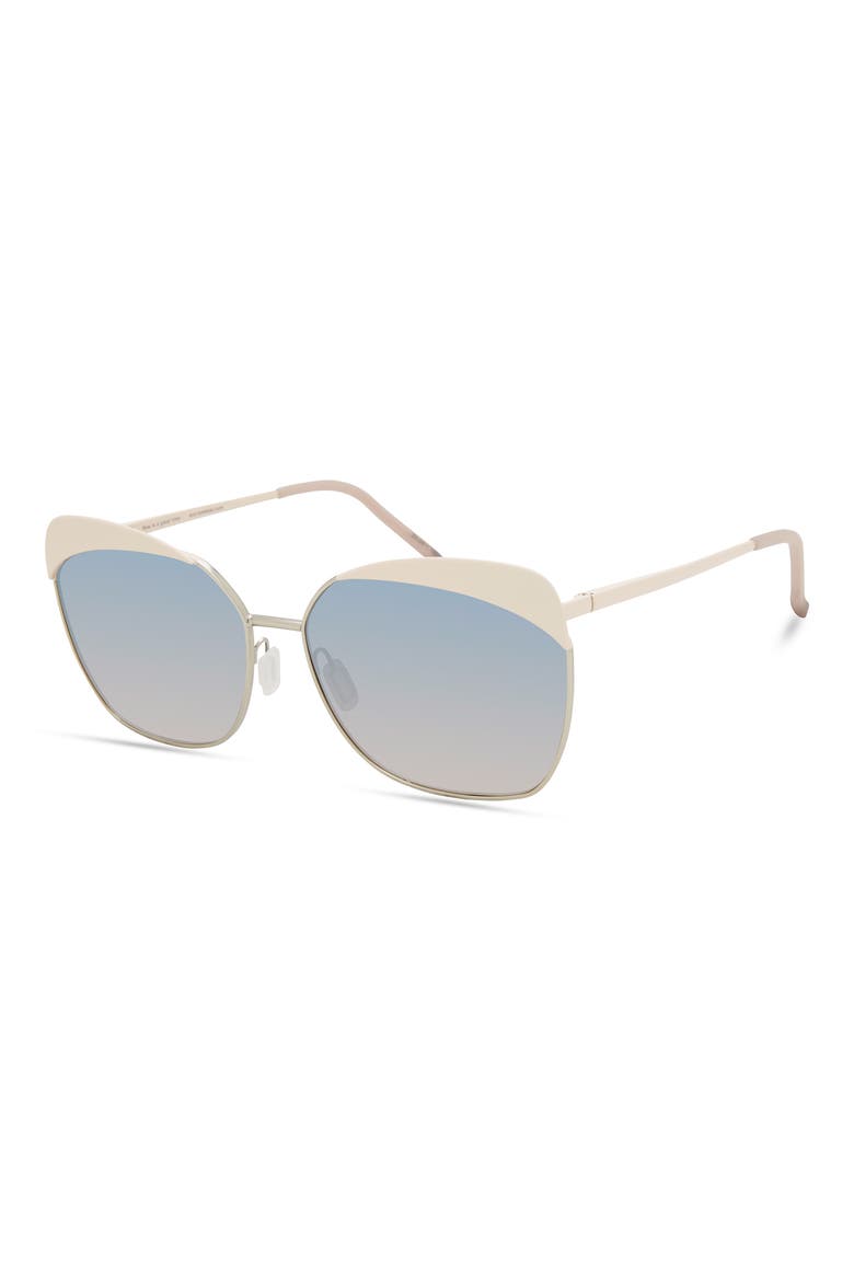 Azore 58mm Polarized Cat Eye Sunglasses, Alternate, color, IVORY