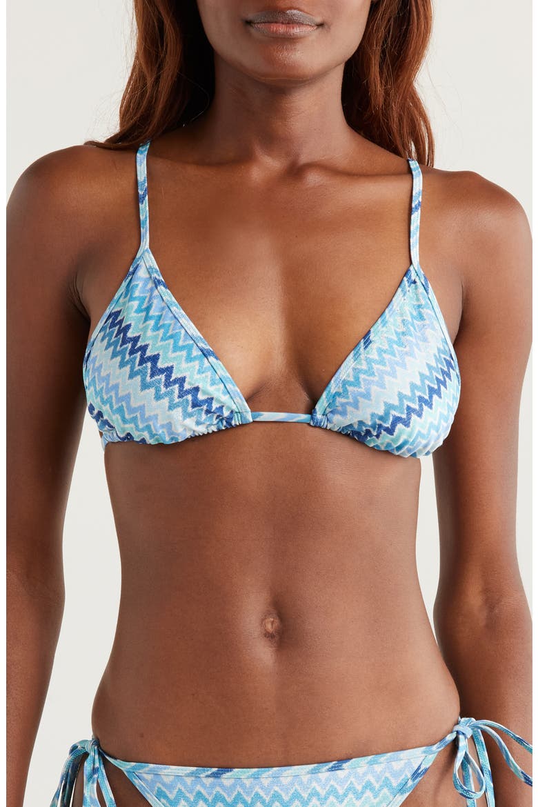 Azura Metallic Fibers Bikini Top, Main, color, BEACH BLUE CHEVRON