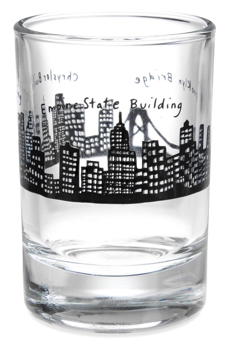212 Skyline Shot Glass, Main, color, WHITE/ BLACK