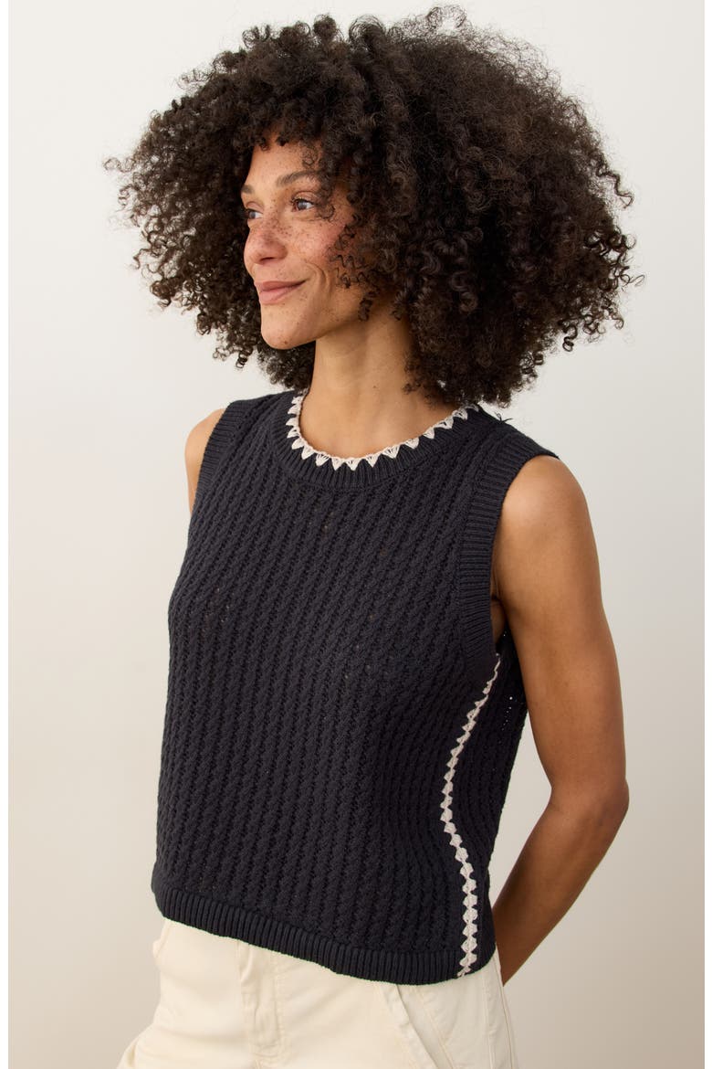 Clara Sweater Vest, Alternate, color, BLACK