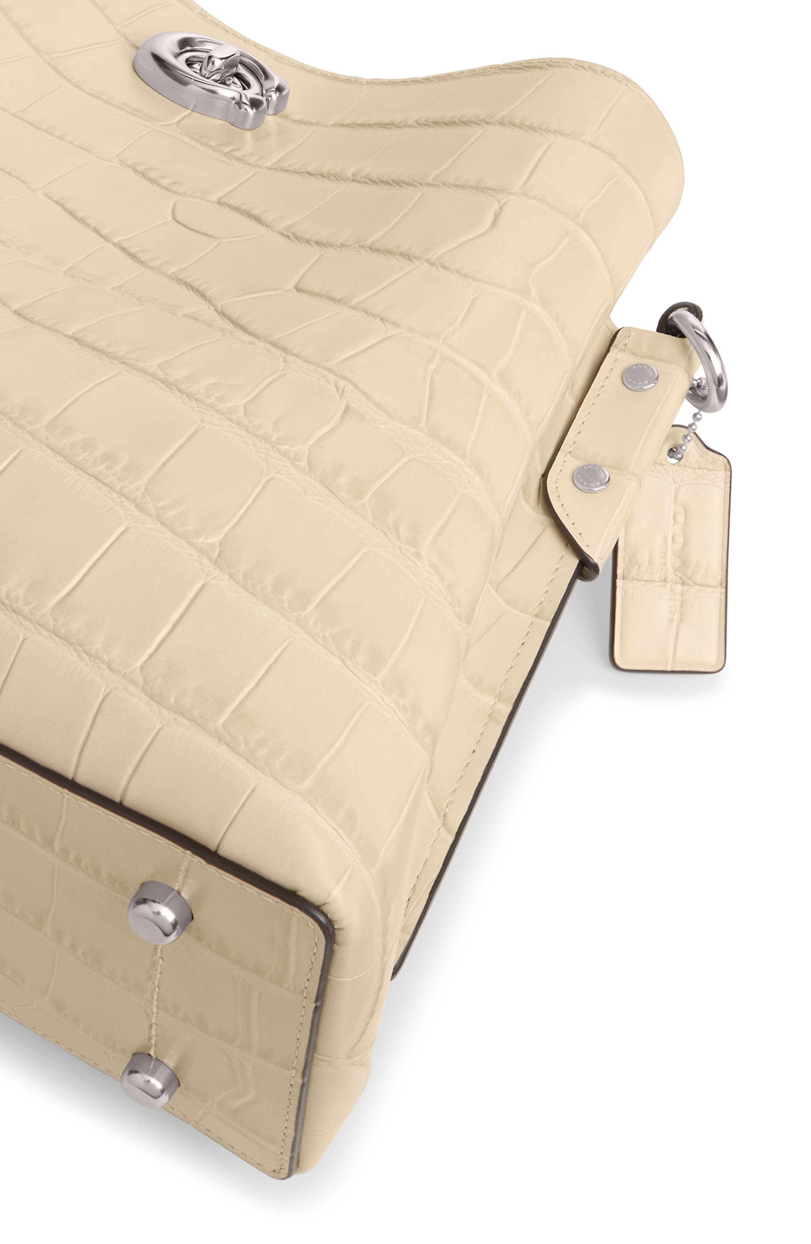 COACH Willow Croc Embossed Leather Shoulder Bag, Alternate, color, 