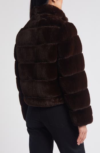 BCBGMAXAZRIA Channel Quilted Faux Fur Jacket Nordstrom