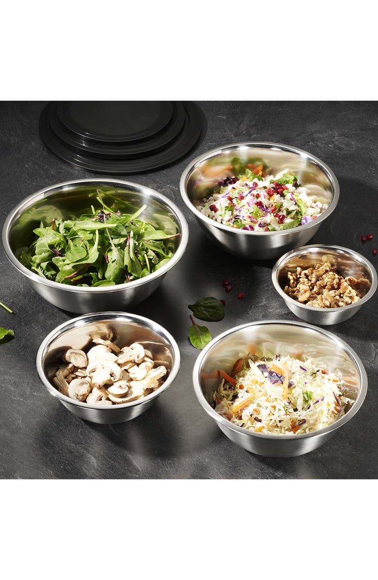 GLOMERY Stainless Steel Mixing Bowls and Airtight Lids - Set of 5, Alternate, color,