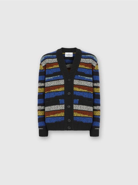 The Cardigan In Pure Wool With Inlay