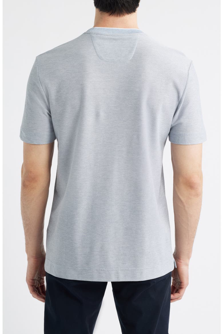 Tesar Tipped Textured Cotton & Silk T-Shirt, Alternate, color, OPEN BLUE