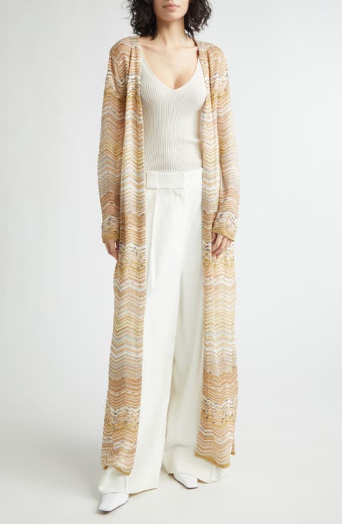Metallic Zigzag Jacquard Duster
