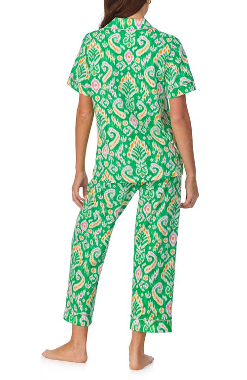 Bedhead Pajamas Print Stretch Organic Cotton Jersey Crop Pajamas In Beverly Ikat