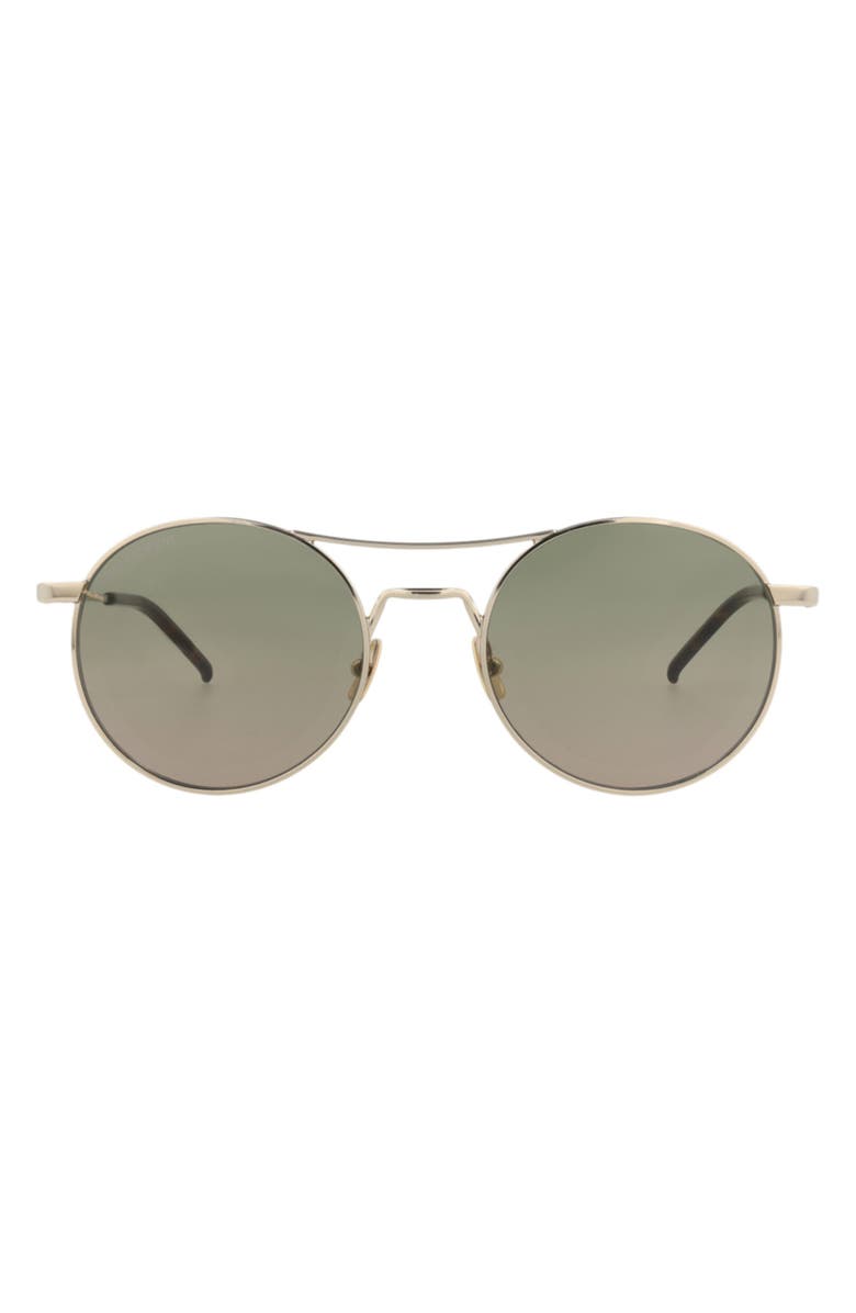 Saint Laurent 51mm Gradient Aviator Sunglasses, Main, color, Gold Gold Green