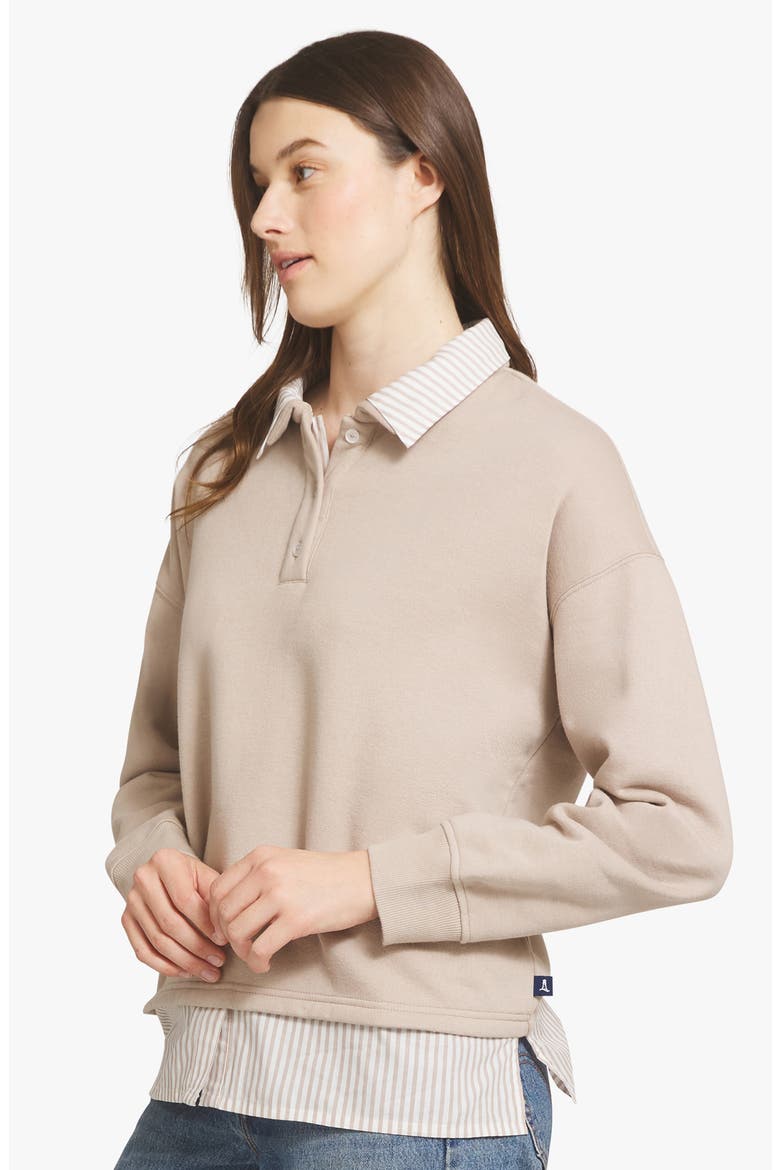 Two-Fer Henley Sweatshirt, Alternate, color, SIMPLY TAUPE