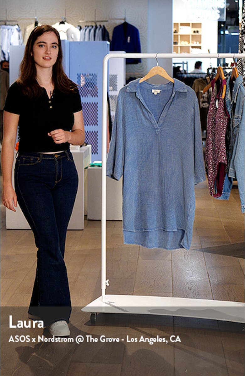 Johnny Collar Cotton Cover-Up Shirt, sales video thumbnail