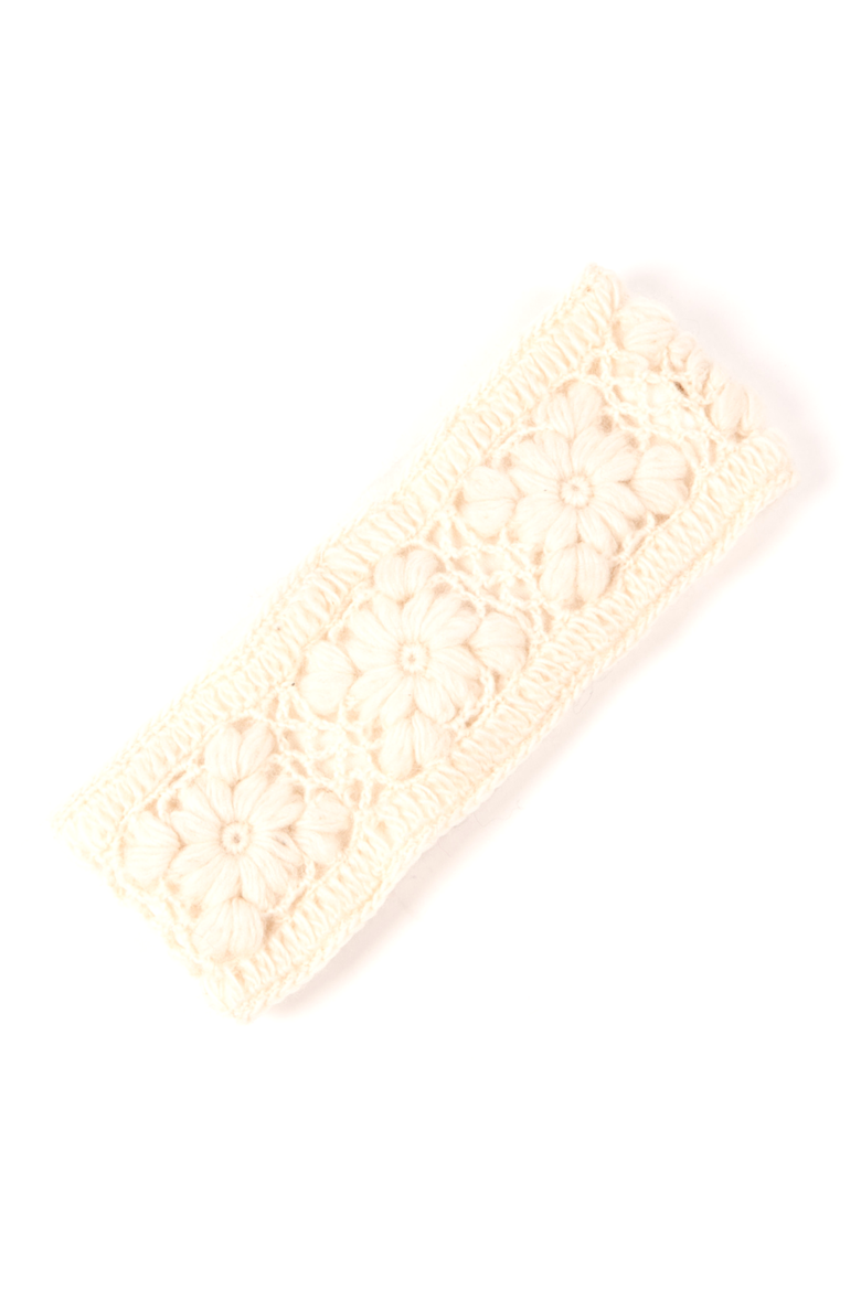 Flower Crochet Headband- SOLIDS, Main, color, White