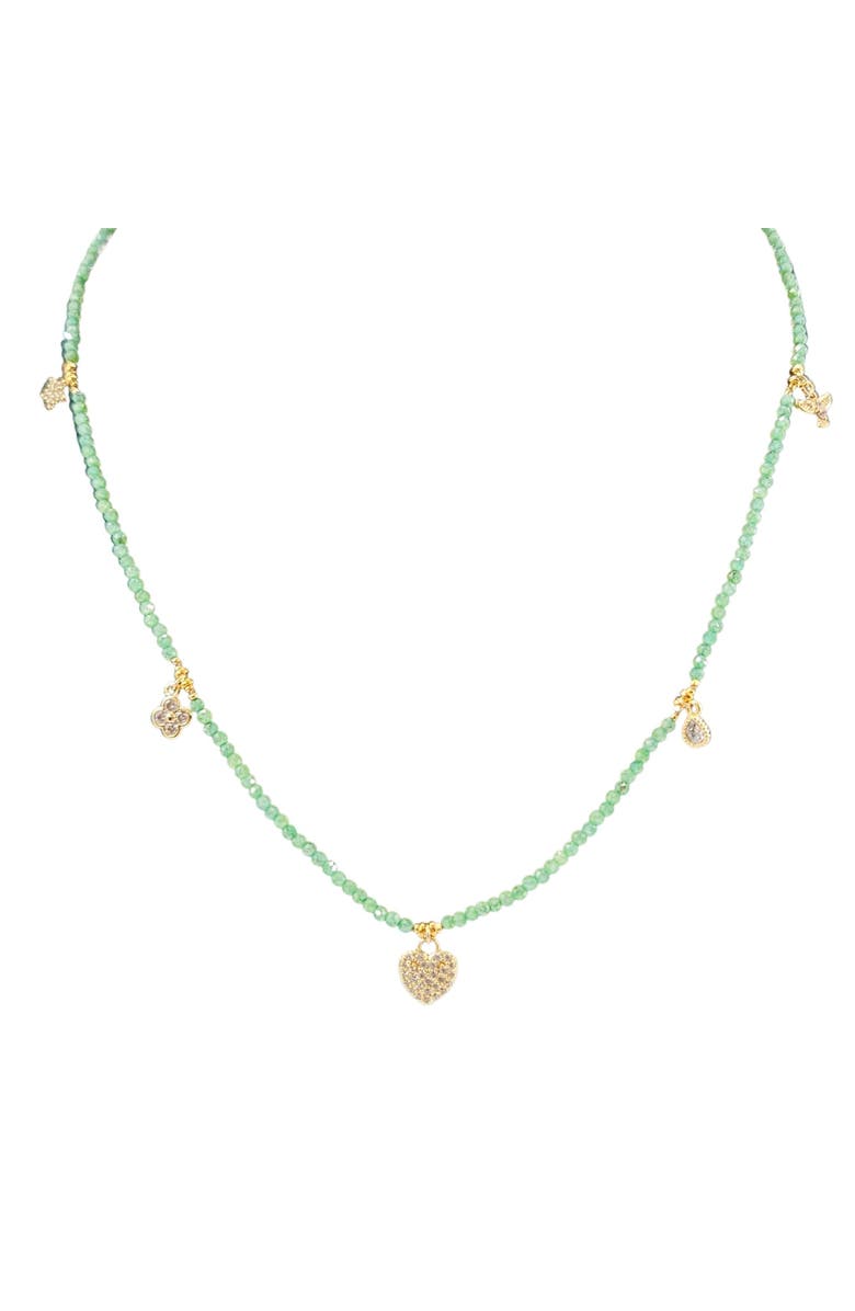 MADISON BEVERLY HILLS Green Aventurine Beaded Choker Necklace, Main, color, Green