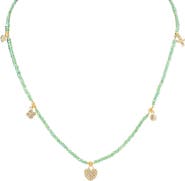 MADISON BEVERLY HILLS Green Aventurine Beaded Choker Necklace