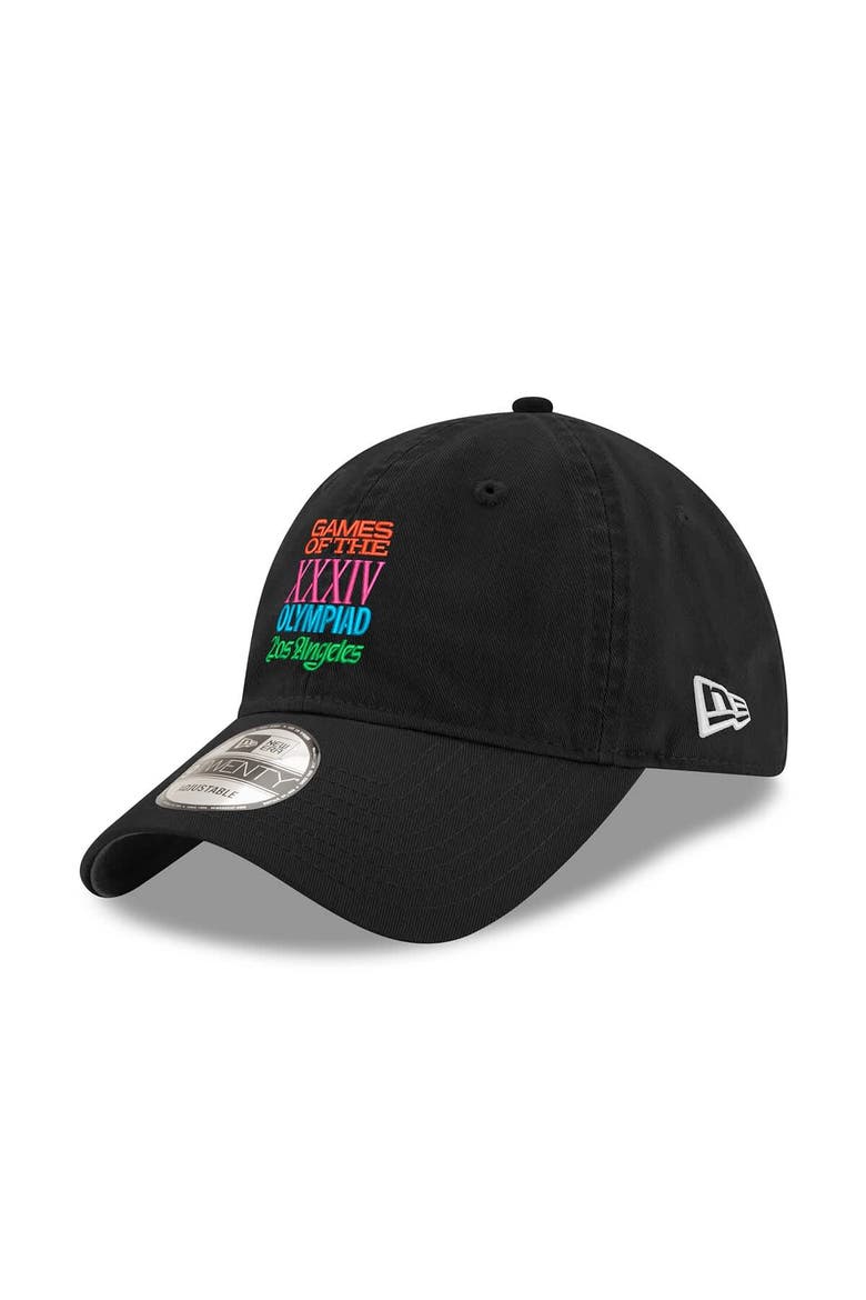 Men's New Era Black LA28 Superbloom Collection 9TWENTY Adjustable Hat, Main, color, Black