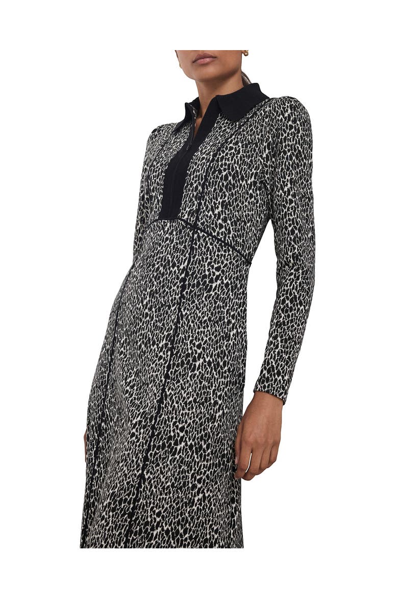 Animal Print Jacquard Midi Dress, Alternate, color, Neutral