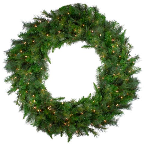 Real Touch️ Pre-lit Canyon Pine Artificial Christmas Wreath - 60" - Clear Lights