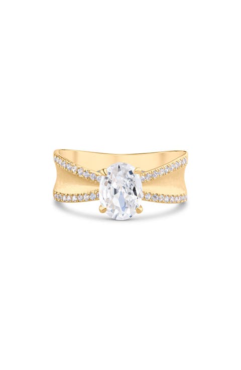 Oval Cubic Zirconia Pavé Ring
