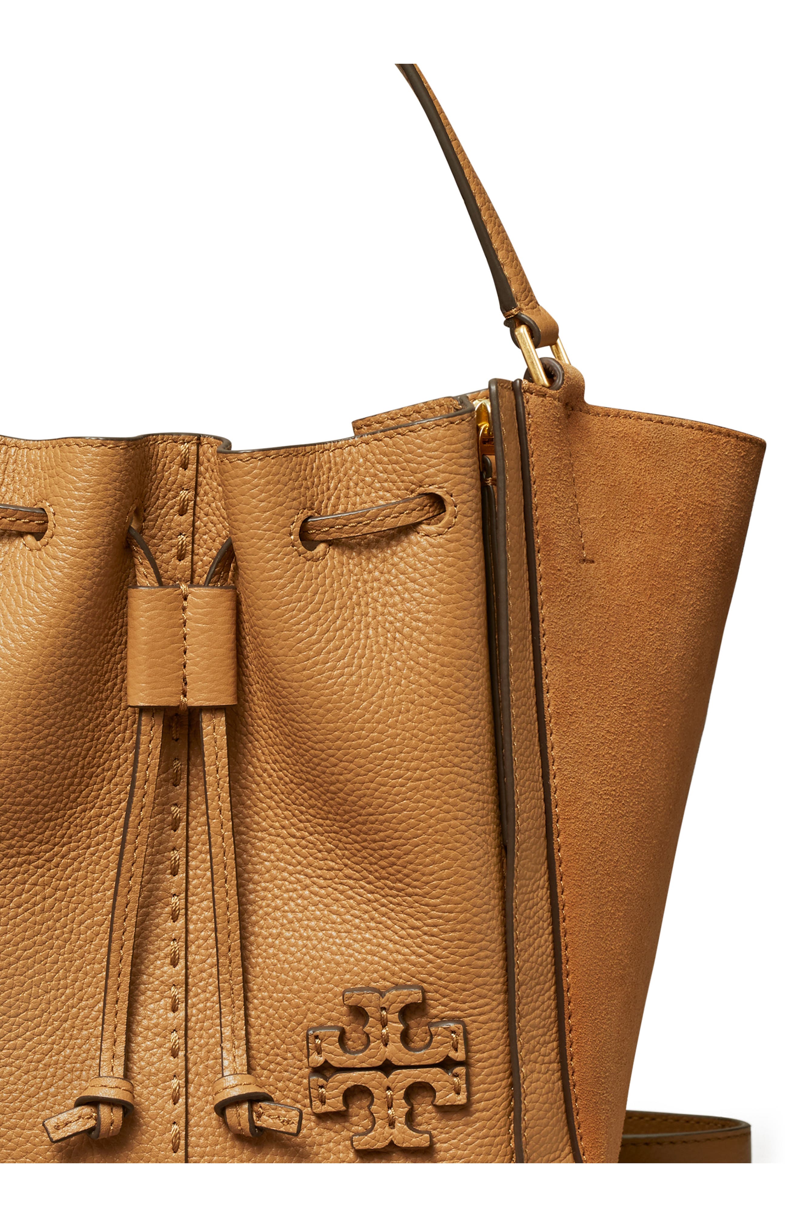Tory Burch McGraw Drawstring Leather Satchel, Alternate, color, 